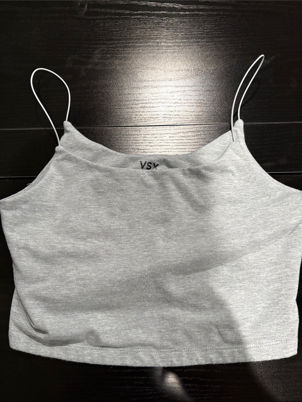 Victoria's Secret Light Gray Cropped Camisole with Spaghetti Straps